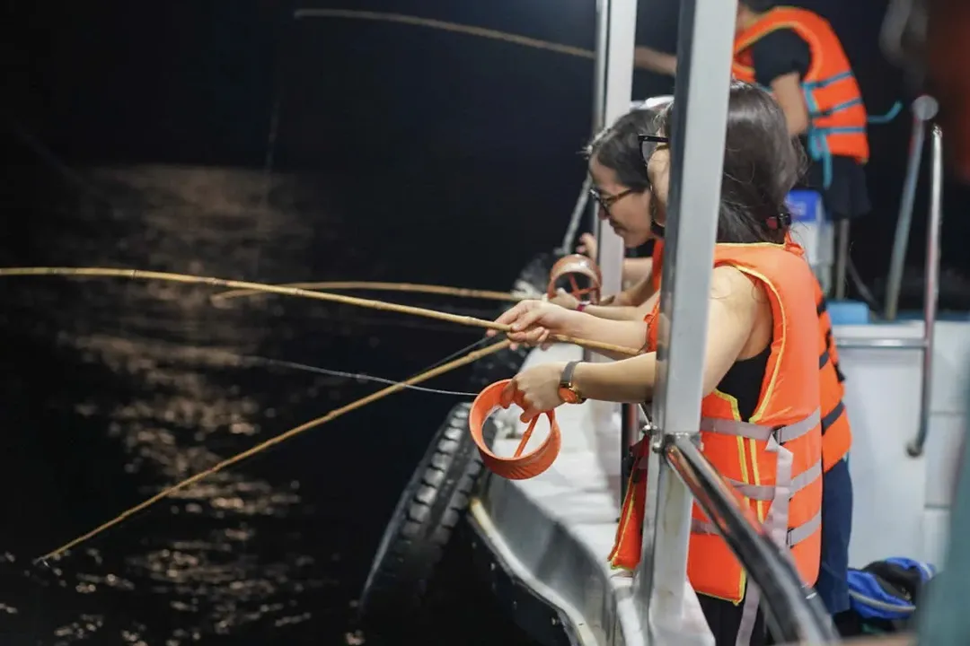 Night squid fishing