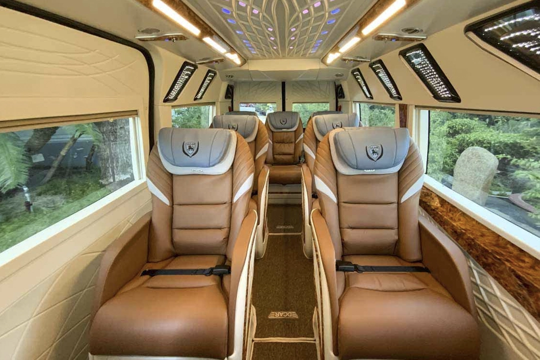 Leather seats on limousine car