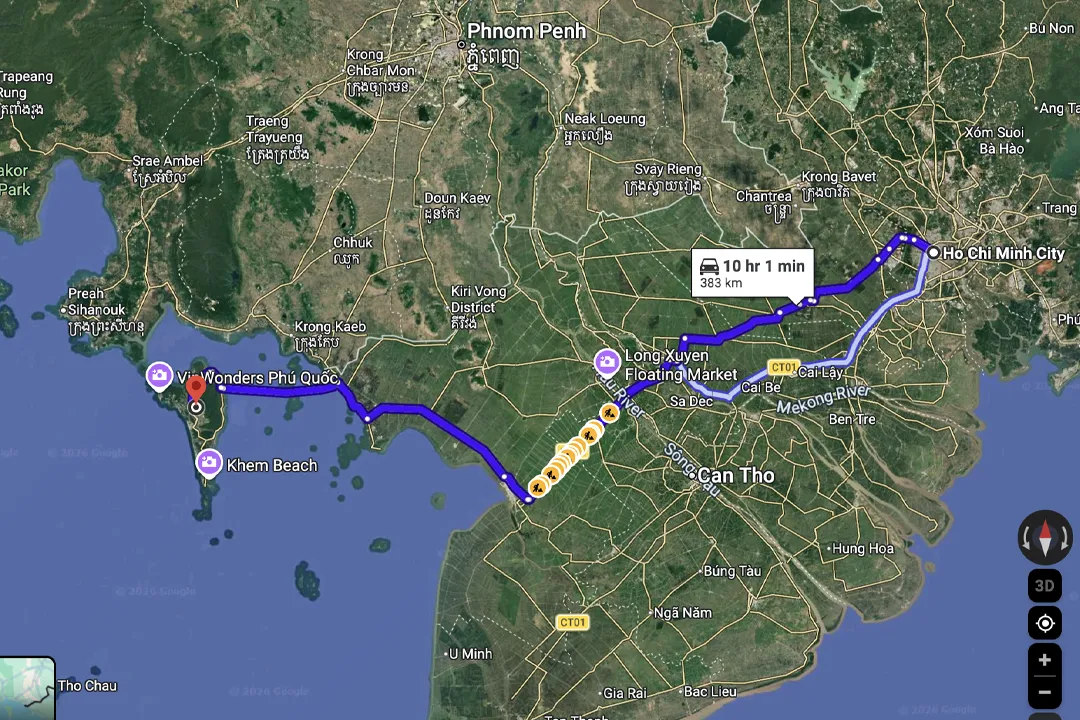 HCMC - Phu Quoc Route Map