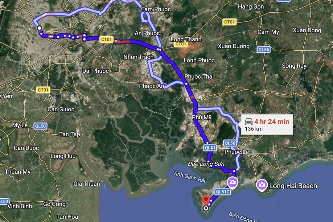 HCMC - Vung Tau Route Map