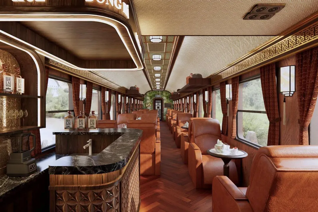 A panoramic view of the passenger cabin on the HQ1 vessel.