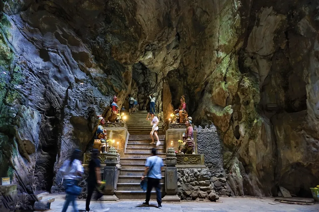 The Huyen Khong Cave is positioned on the top of the Thuong Thai - the peak of the majestic Marble Mountains complex.