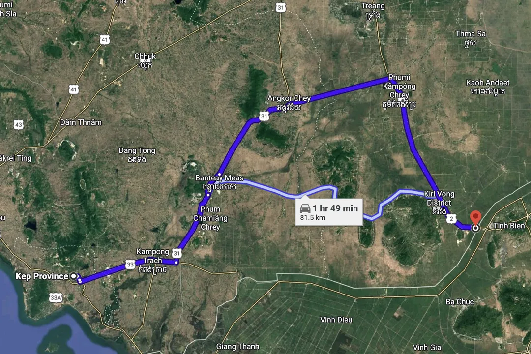 Phnom Den - Kep Route