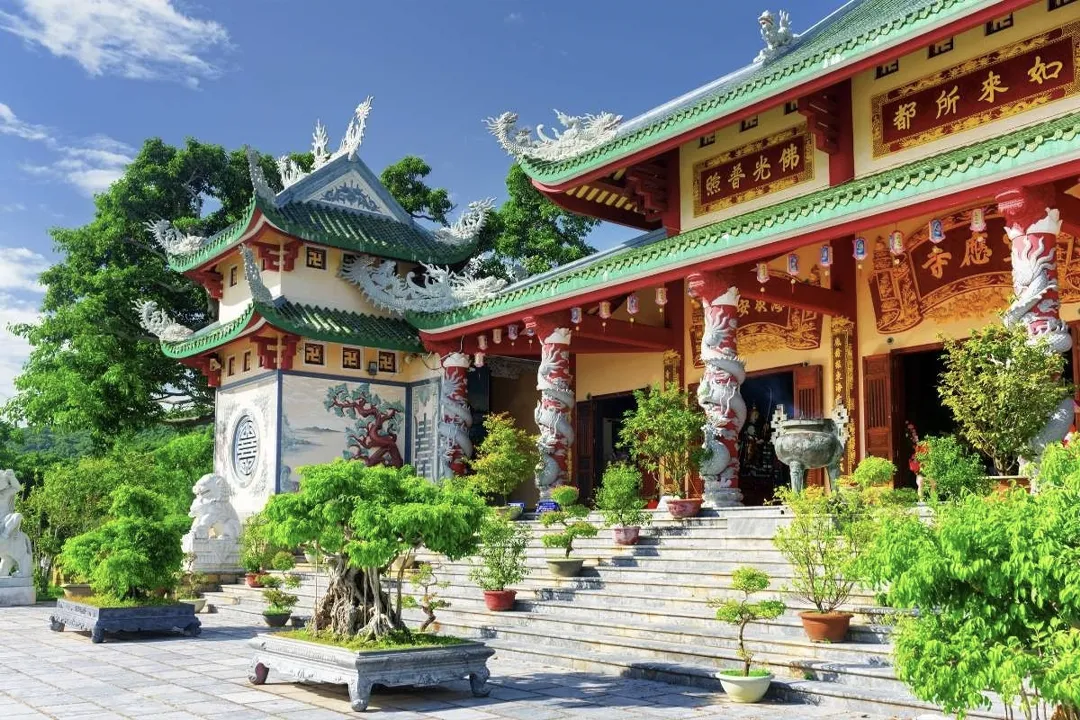 Linh Ung Pagoda, founded in the 17th century by a Buddhist monk who dreamed of a sacred mountain rising from the sea