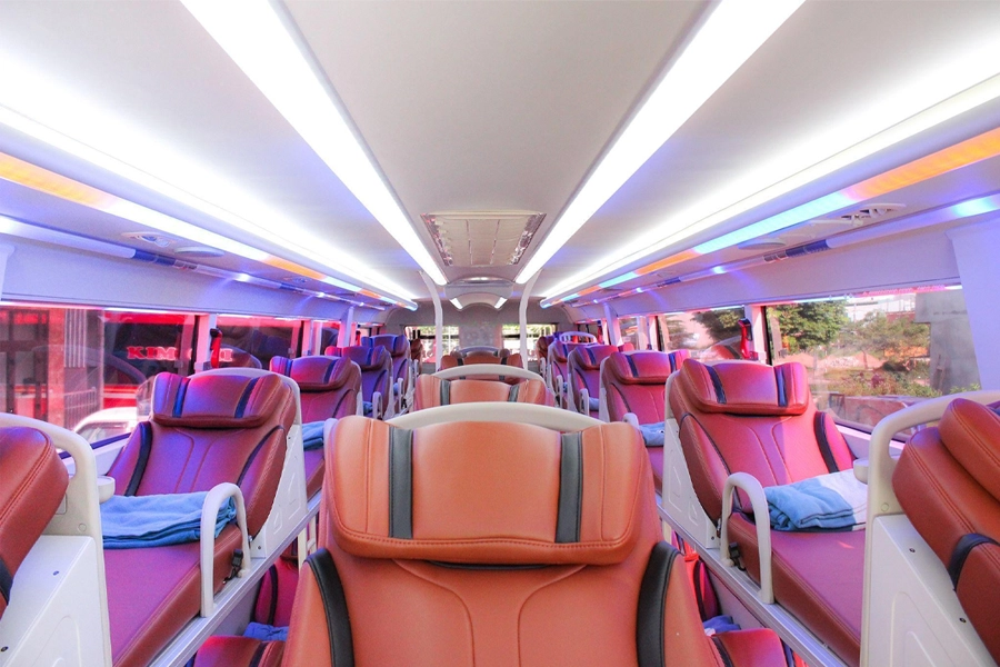 Interior of the sleeper bus