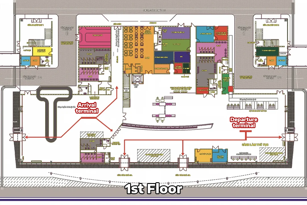Floor Plan of the 1st Floor of the Tho Xuan Airport Passenger Terminal, Thanh Hóa