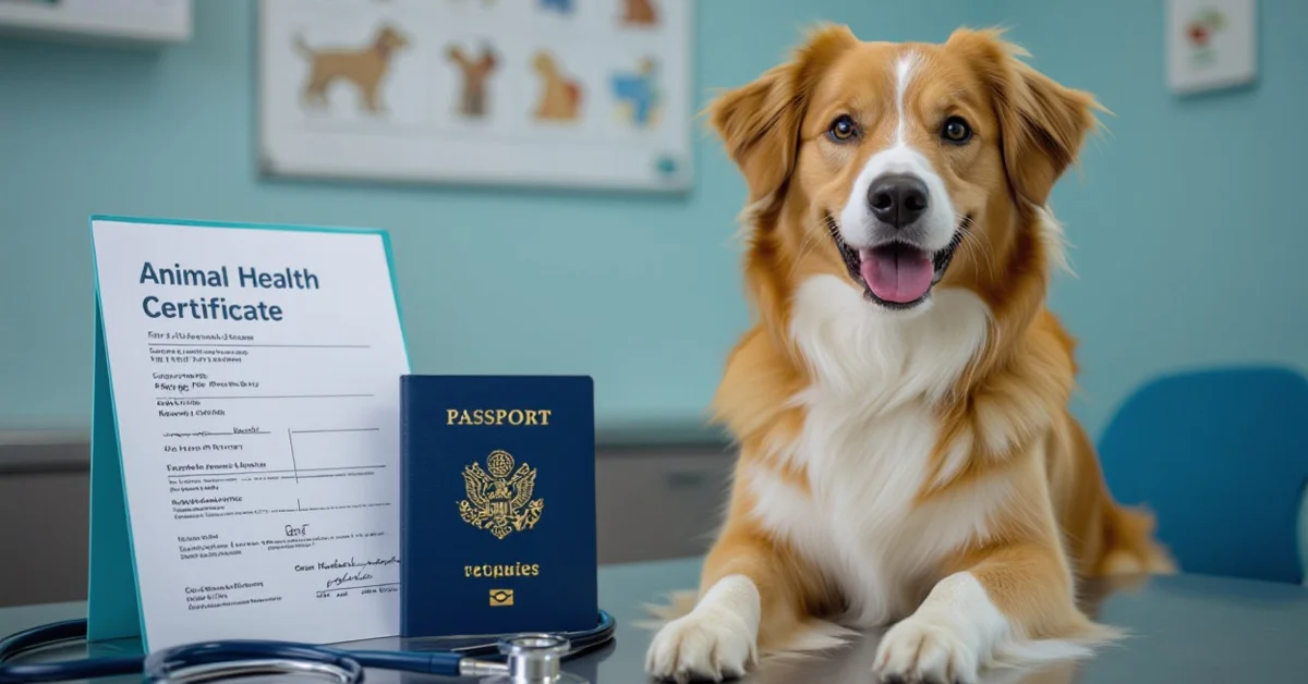 Pet passport or health certificate